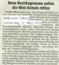 Wetterauer Zeitung 12.03.2009
