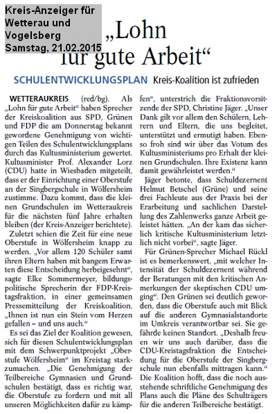 Kreisanzeiger 21.02.2015